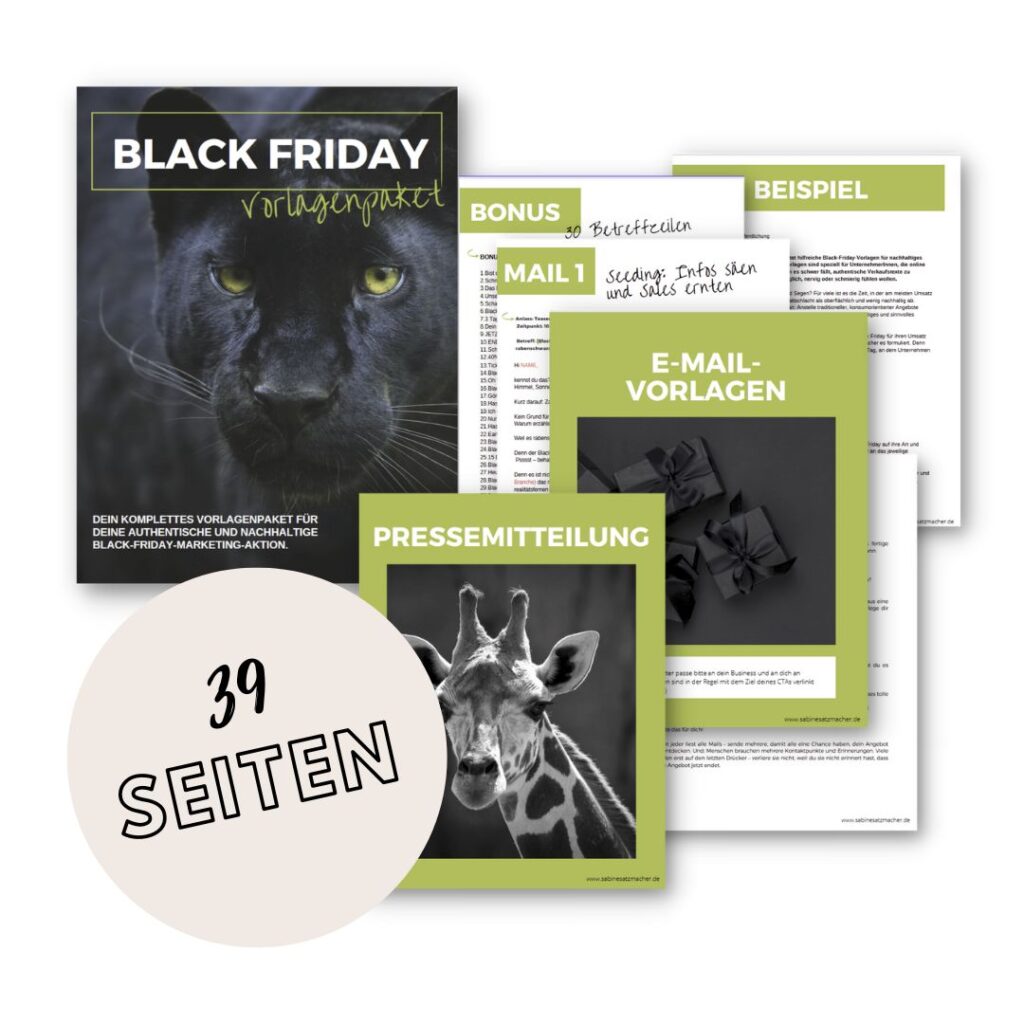 Black Friday Vorlagen E-Mails Pressemitteilung Social Media