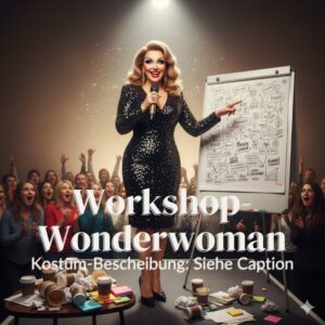 Workshop-Wonderwoman: Halloween Coaches Trainerinnen Marketing Coaching Bubble Bullsh*it Bingo Kostüm-Ideen