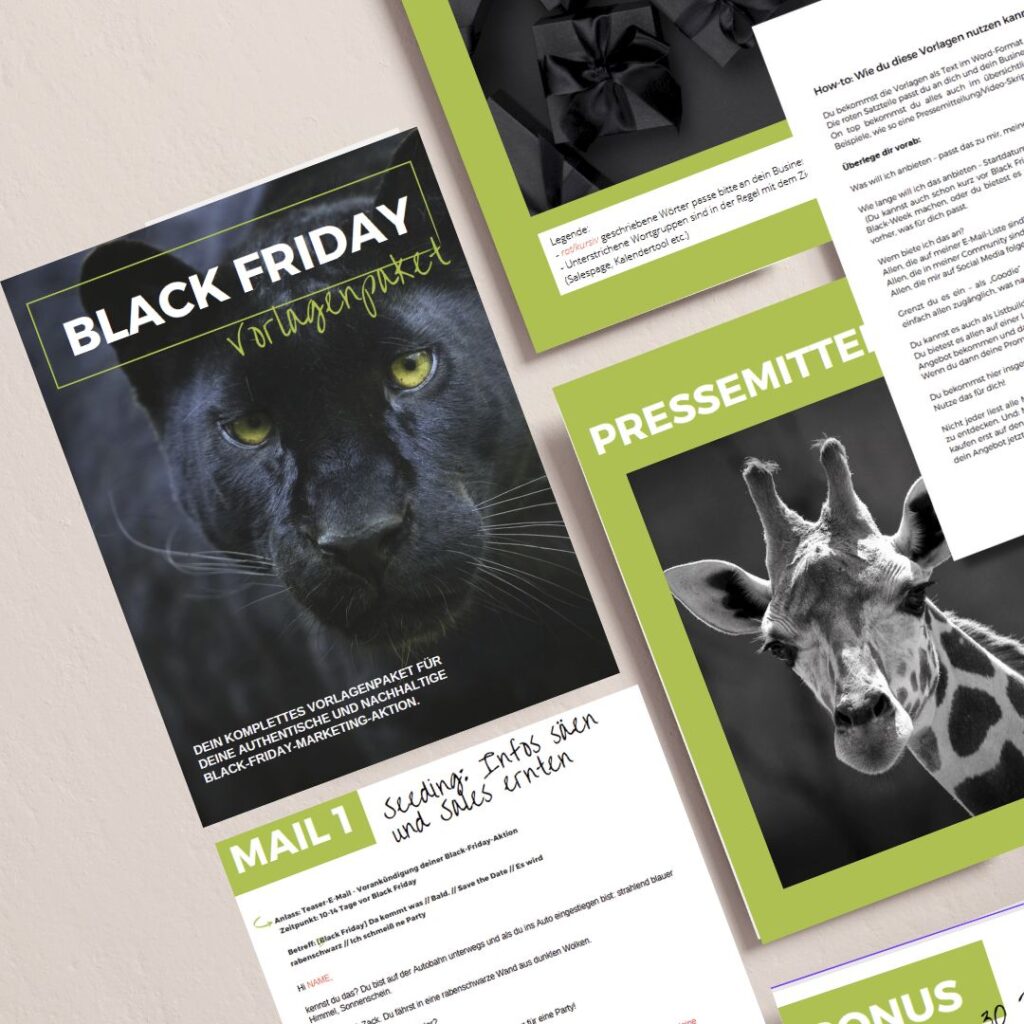 Black Friday Vorlagen E-Mails Pressemitteilung Social Media