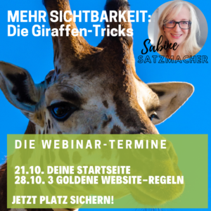 Bessere Texte schreiben. Mehr verkaufen. Giraffentricks, kostenloses Webinar