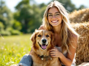 Foto "Sabine" und Hund in der Wiese... aber naja. Das ist sehr "inspiriert".