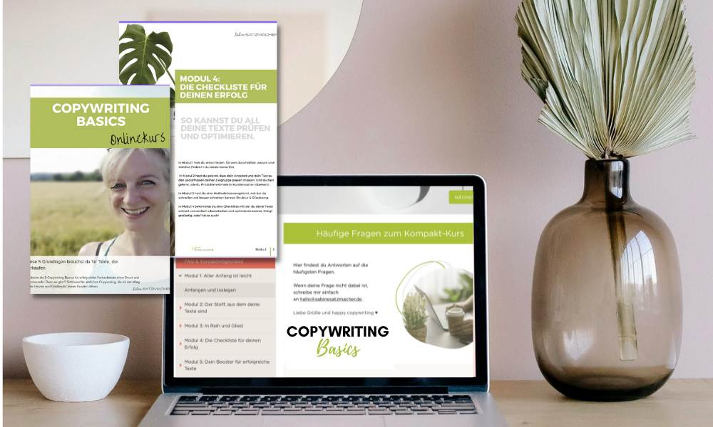 Copywriting lernen Basics Kurs Onlinekurs lernen, bessere Texte schreiben - Werbetexen lernen