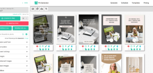 Dashboard von Pin Generator zeigt automatische Pin-Erstellung aus einer URL.