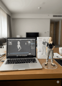 1/7 scale figurine: Prompt für Google Gemini - KI-Giraffe, Ergebnis, Copywriting & KI